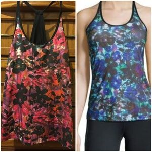 - ASICS Floral racerback workout tank top